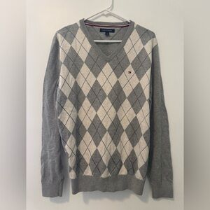 Tommy Hilfiger Gray V-Neck Sweater